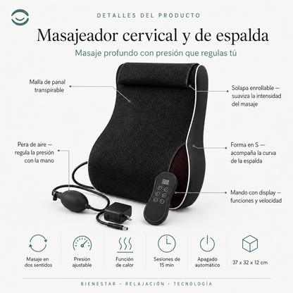 Caleroa NeckRelax Shiatsu — Masajeador cervical y de espalda