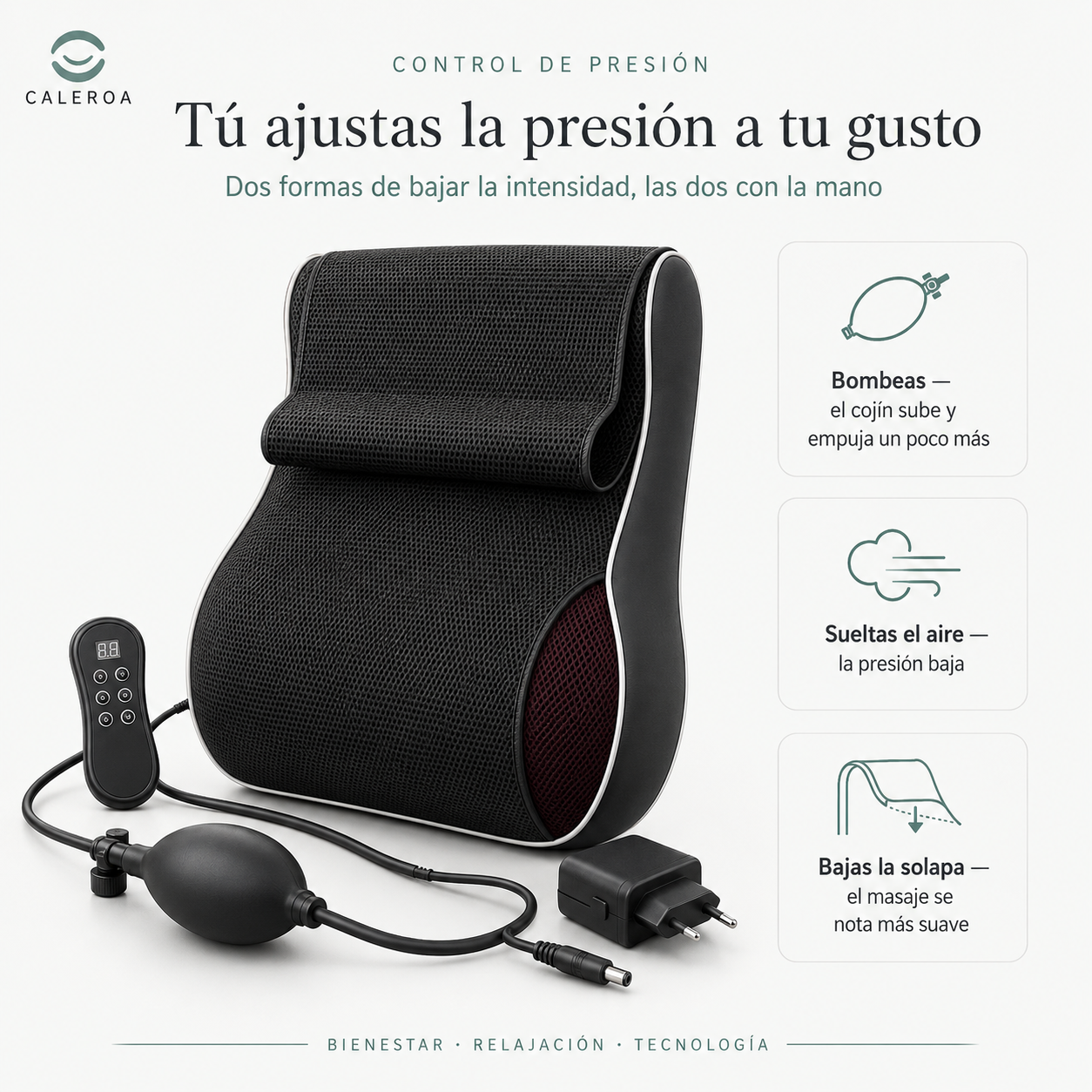 Caleroa NeckRelax Shiatsu — Masajeador cervical y de espalda