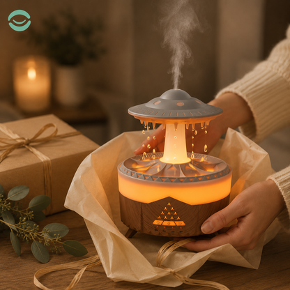 Difusor CALEROA envuelto en papel kraft como regalo